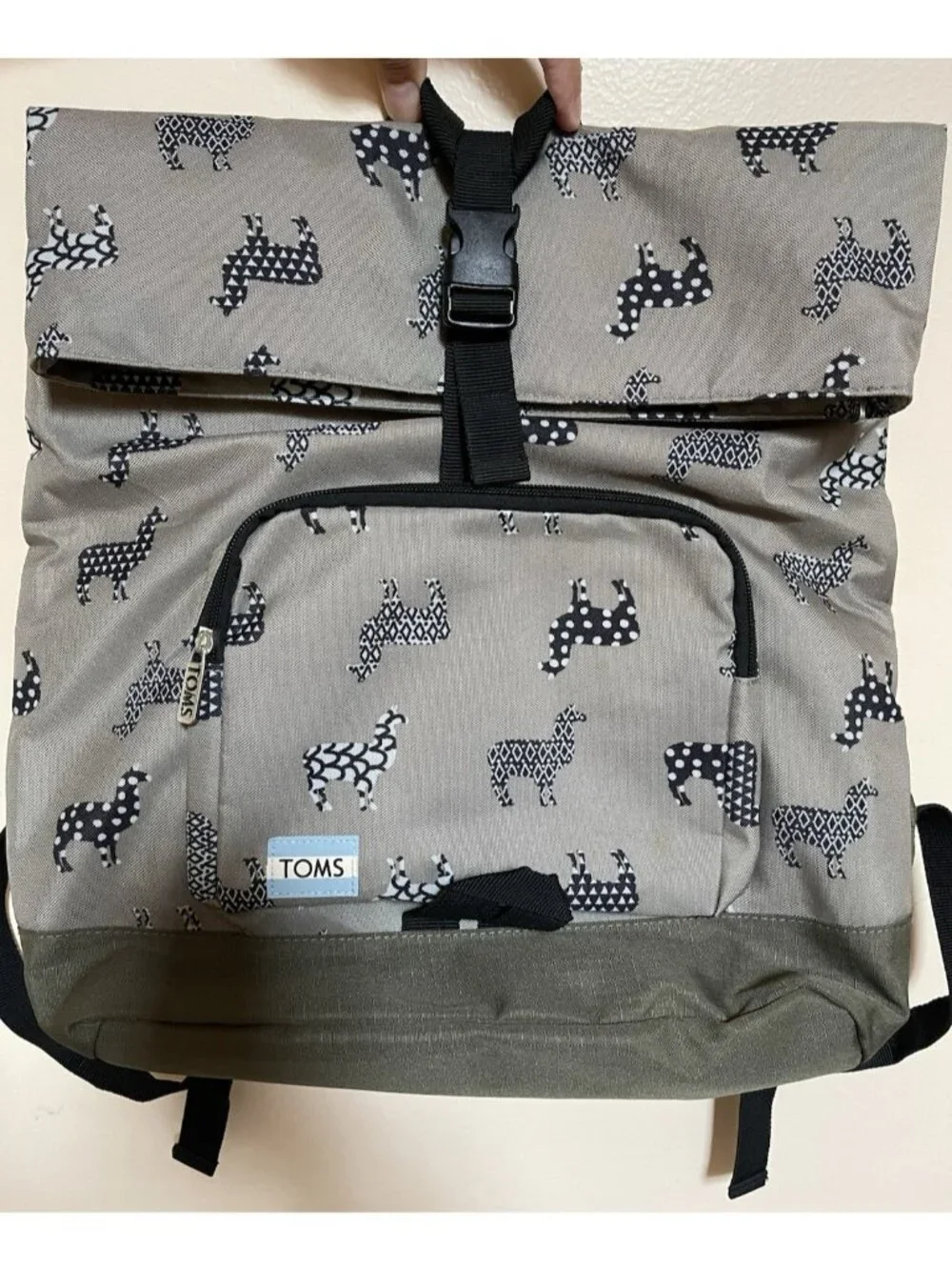 Toms Llama Alpaca Print Anti-Bullying Laptop StandUp Backpack 16” X 16” X 5”